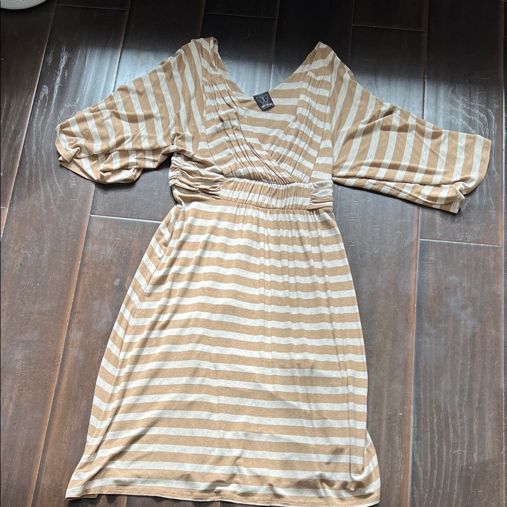 Ella Moss Brown Striped Midi Dress, size M